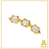 Titanium End F136 PVD Gold Triple Hexagon Strass