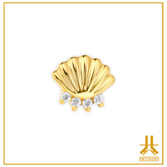 Embout Titane F136 PVD Gold Shell Scallop