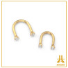 Fer à Cheval U Titane ASTM F136 PVD Gold Vissage Interne V1