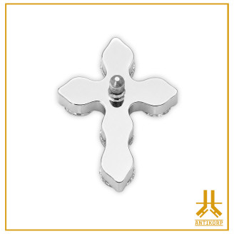 Cross Piercing with Crystals V2 – Titanium F136 | ANTIKORP