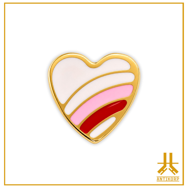 old Rainbow Heart Piercing – Titanium F136 | ANTIKORP