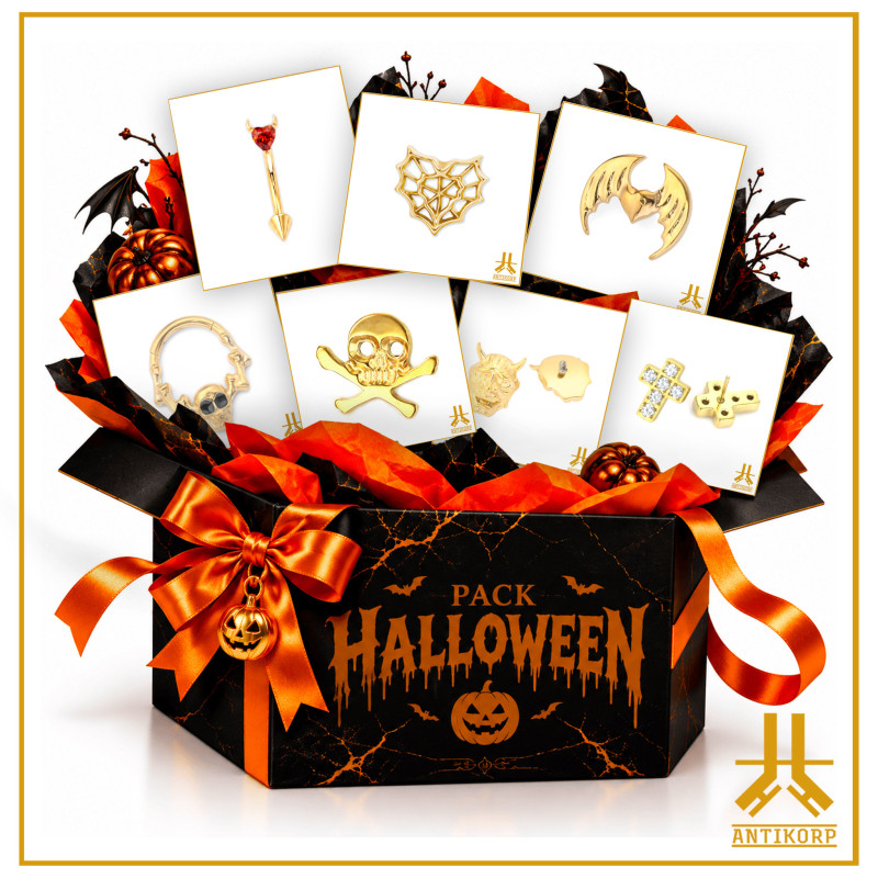 Pack Halloween Piercing Titane F136 PVD Gold | ANTIKORP