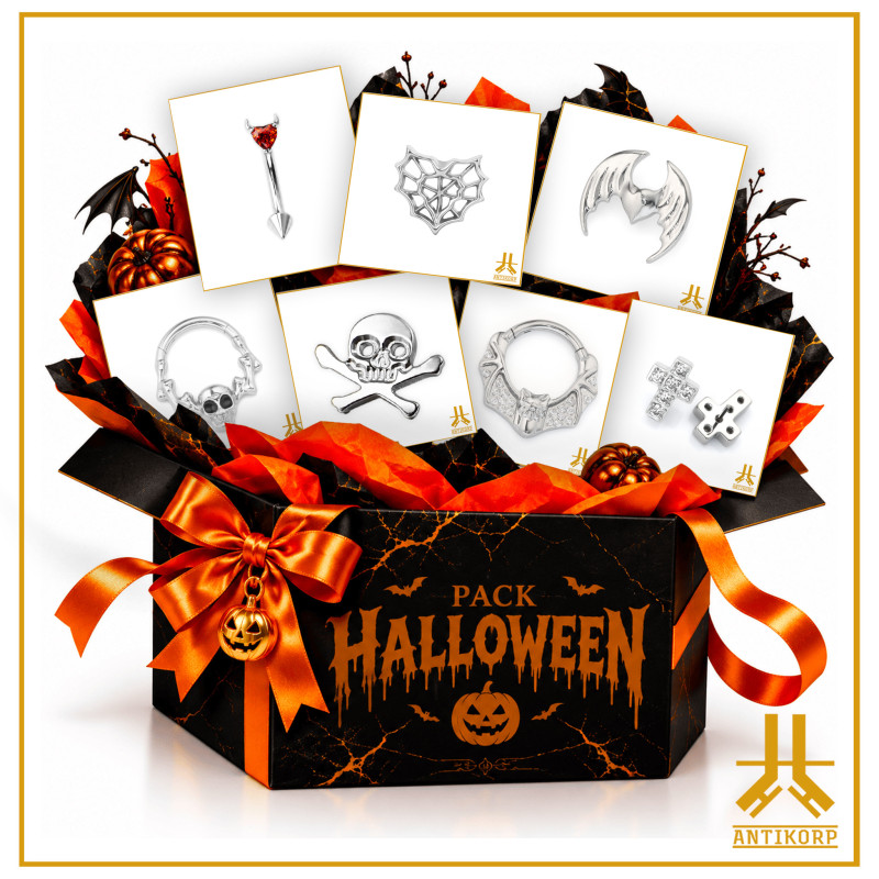 Titanium Halloween Piercing Pack – 7 Pieces | ANTIKORP